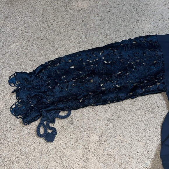 See by Chloe Navy Broderie Anglaise Sweatshirt Ultramarine Navy Blue Small - Picture 5 of 9